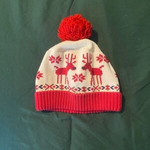 Hanna Andersson Festive Red and White Reindeer Hat